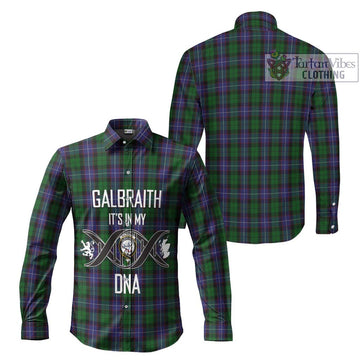 Galbraith Tartan Long Sleeve Button Shirt with Family Crest DNA In Me Style