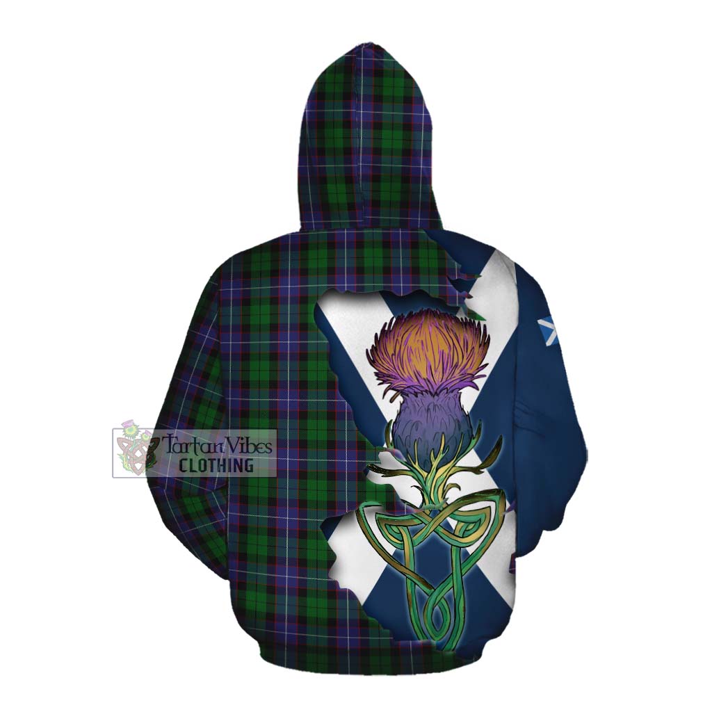 Galbraith Tartan Family Crest Cotton Hoodie Scottish Thistle Celtic Inspired Pullover Hoodie - Tartan Vibes Clothing