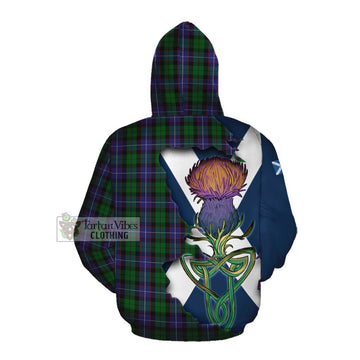 Galbraith Tartan Family Crest Cotton Hoodie Scottish Thistle Celtic Inspired Pullover Hoodie - Tartan Vibes Clothing