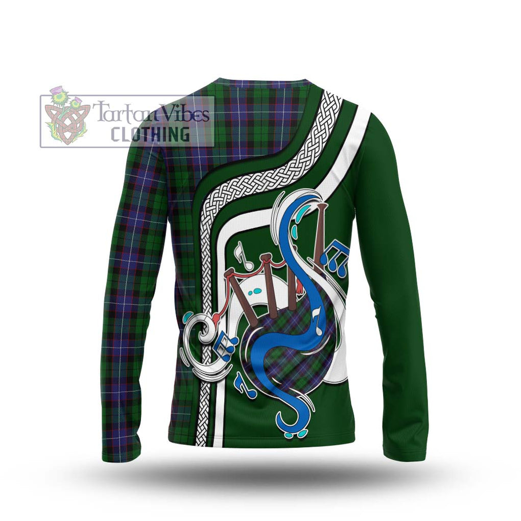 Tartan Vibes Clothing Galbraith Tartan Long Sleeve T-Shirt with Epic Bagpipe Style