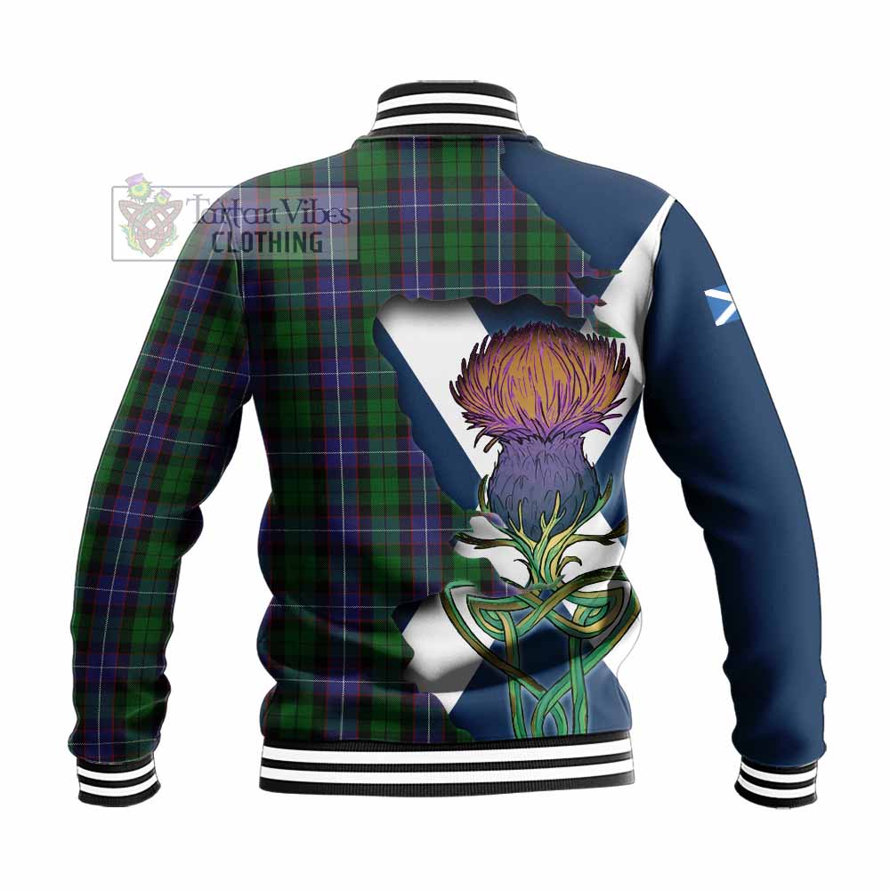 Galbraith Tartan Family Crest Baseball Jacket Scottish Thistle Celtic Inspired - Tartan Vibes Clothing