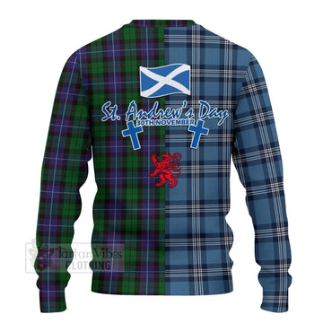 Galbraith Tartan Knitted Sweater Happy St. Andrew's Day Half Tartan Style