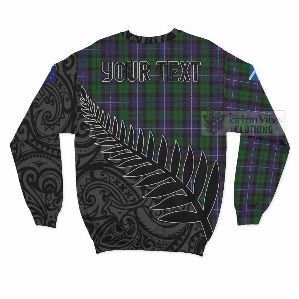 Tartan Vibes Clothing Galbraith Crest Tartan Sweatshirt with New Zealand Silver Fern Half Style