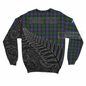 Galbraith Crest Tartan Sweatshirt with New Zealand Silver Fern Half Style