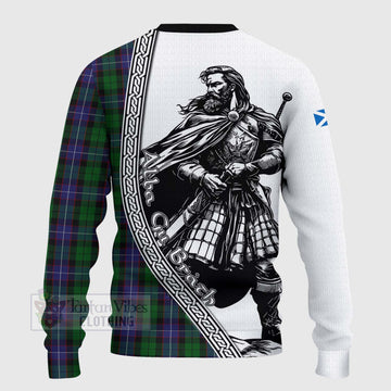 Galbraith Tartan Clan Crest Knitted Sweater with Highlander Warrior Celtic Style