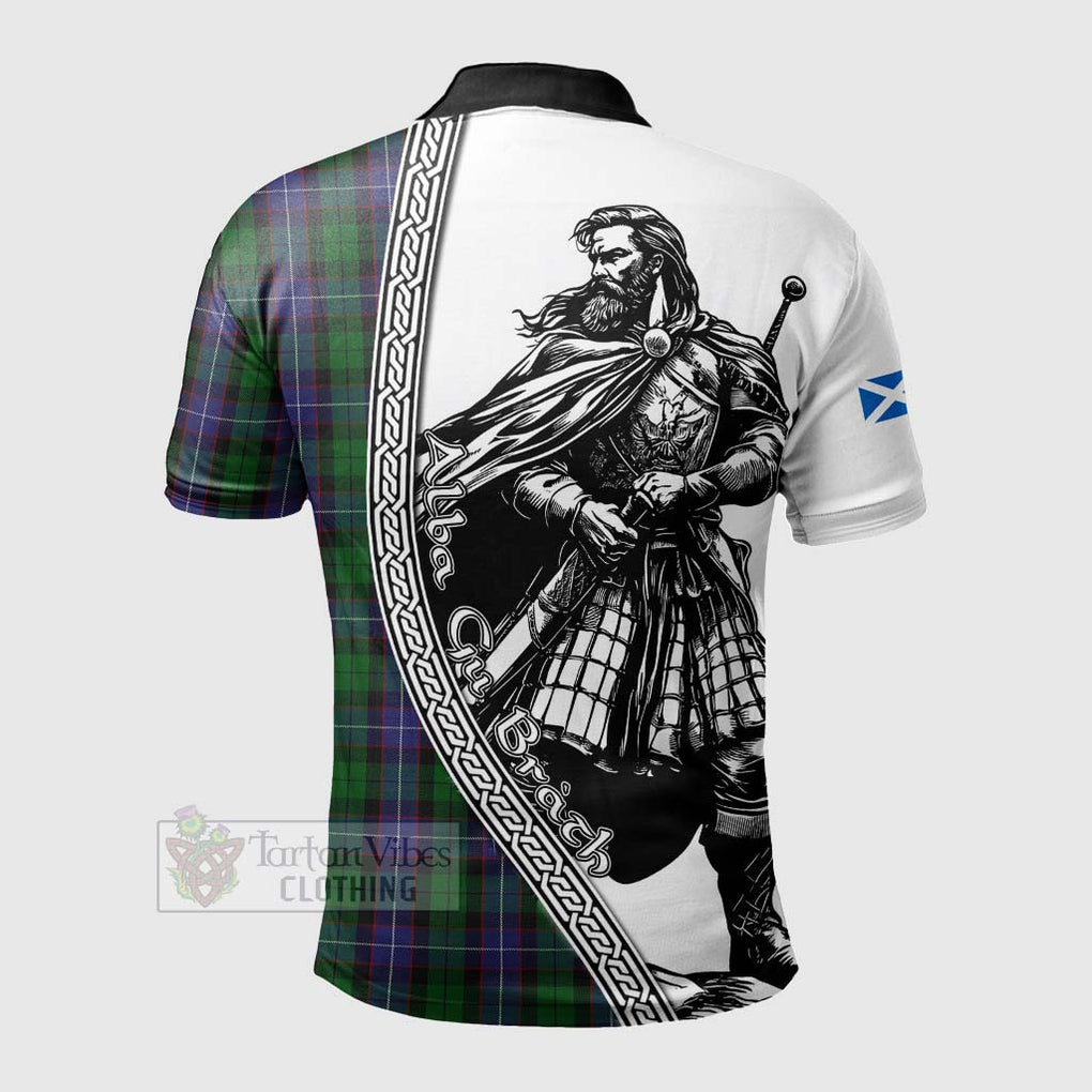 Tartan Vibes Clothing Galbraith Tartan Clan Crest Polo Shirt with Highlander Warrior Celtic Style