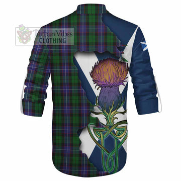 Galbraith Tartan Family Crest Ghillie Kilt Shirt Scottish Thistle Celtic Inspired - Tartan Vibes Clothing