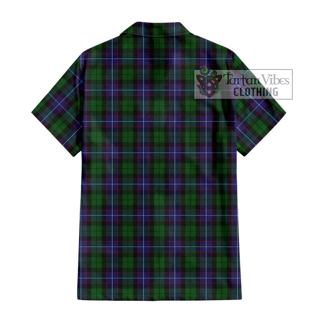 Galbraith Tartan Short Sleeve Button Shirt with Family Crest DNA In Me Style - Tartanvibesclothing Shop