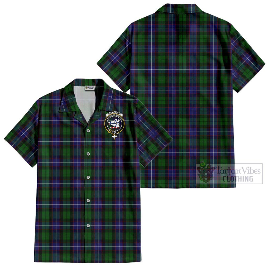 Galbraith Tartan Cotton Hawaiian Shirt with Family Crest Kid - Tartan Vibes Clothing