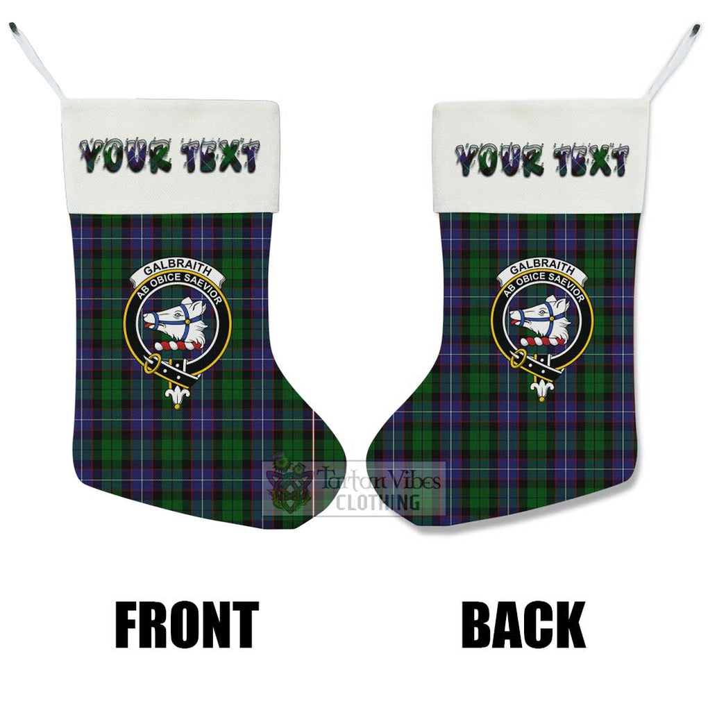 Tartan Vibes Clothing Galbraith Tartan Family Crest Christmas Stocking with Personalized Text