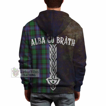 Galbraith Tartan Family Crest Hoodie Alba Gu Brath Be Brave Lion Ancient Style - Tartan Vibes Clothing