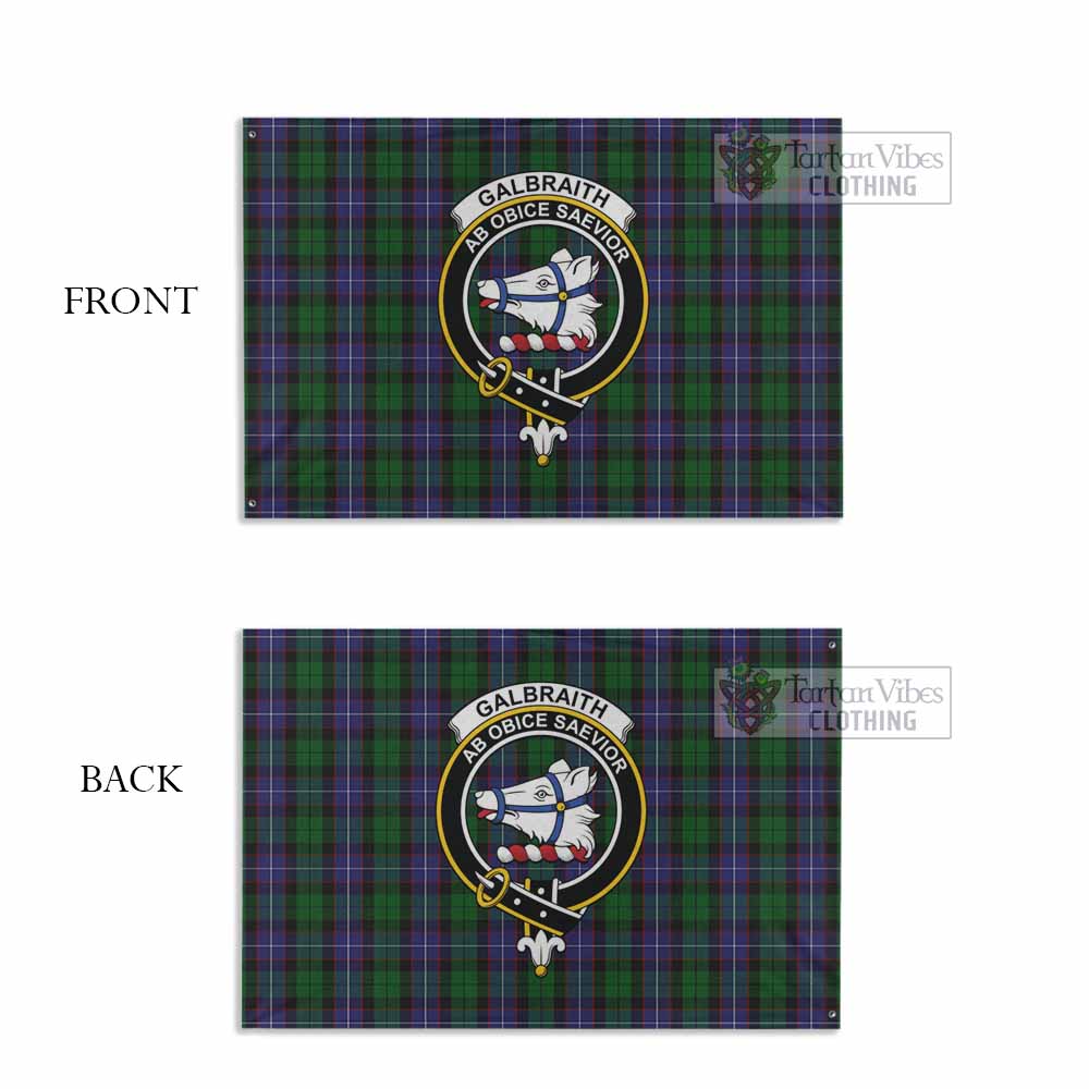 Tartan Vibes Clothing Galbraith Tartan House Flag with Family Crest