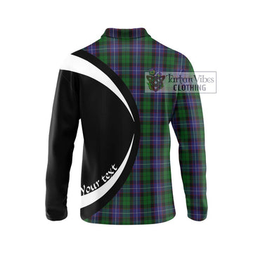 Galbraith Tartan Long Sleeve Polo Shirt with Family Crest Circle Style