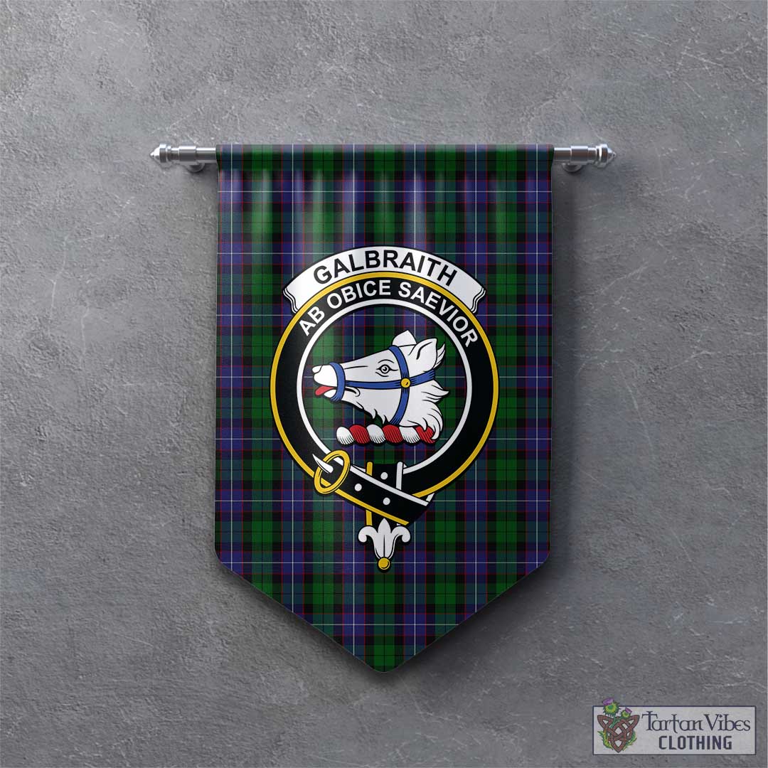 Tartan Vibes Clothing Galbraith Tartan Gonfalon, Tartan Banner with Family Crest