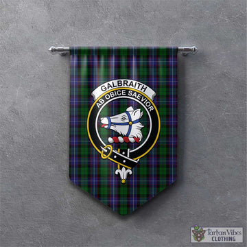 Galbraith Tartan Gonfalon, Tartan Banner with Family Crest