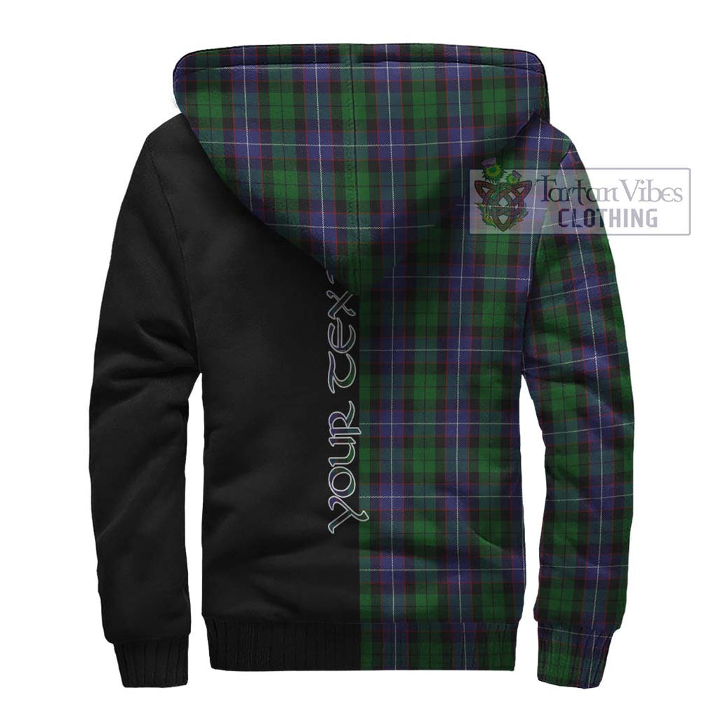 Galbraith Tartan Sherpa Hoodie with Family Crest and Half Of Me Style - Tartanvibesclothing Shop