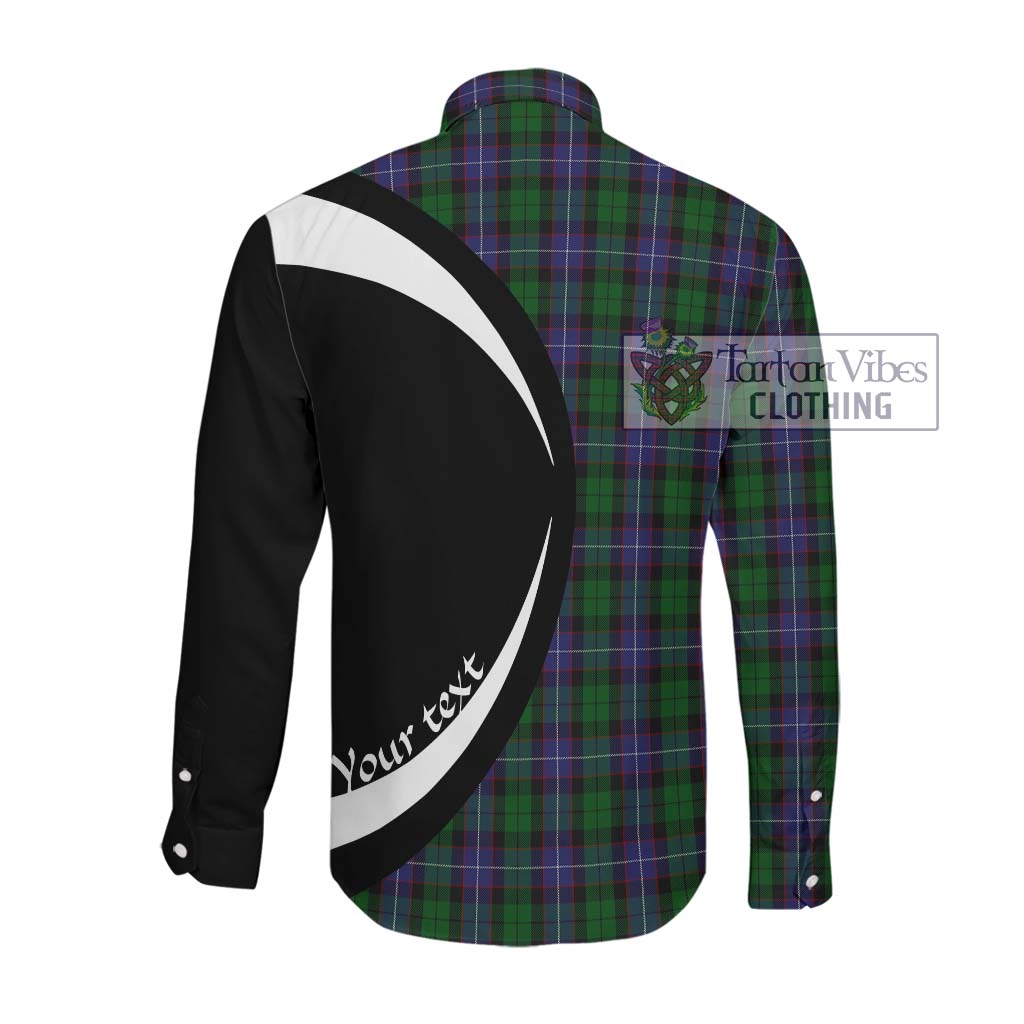 Galbraith Tartan Long Sleeve Button Up with Family Crest Circle Style Men's Shirt - Tartan Vibes Clothing