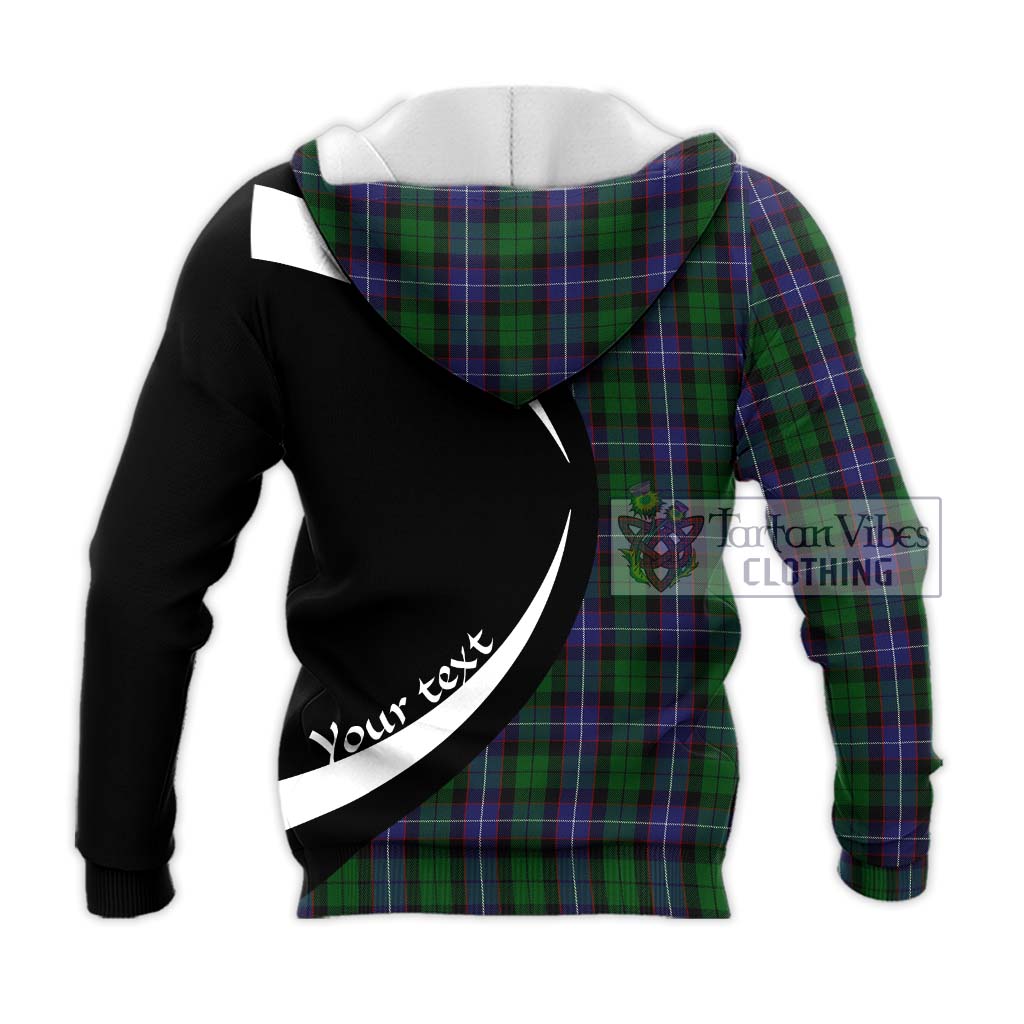 Galbraith Tartan Knitted Hoodie with Family Crest Circle Style - Tartan Vibes Clothing