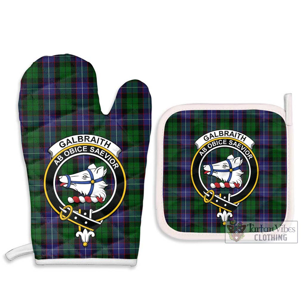 Galbraith Tartan Combo Oven Mitt & Pot-Holder with Family Crest Combo 1 Oven Mitt & 2 Pot-Holder White - Tartan Vibes Clothing