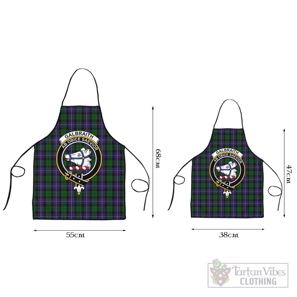 Galbraith Tartan Apron with Family Crest Black L 55x68 cm - Tartan Vibes Clothing