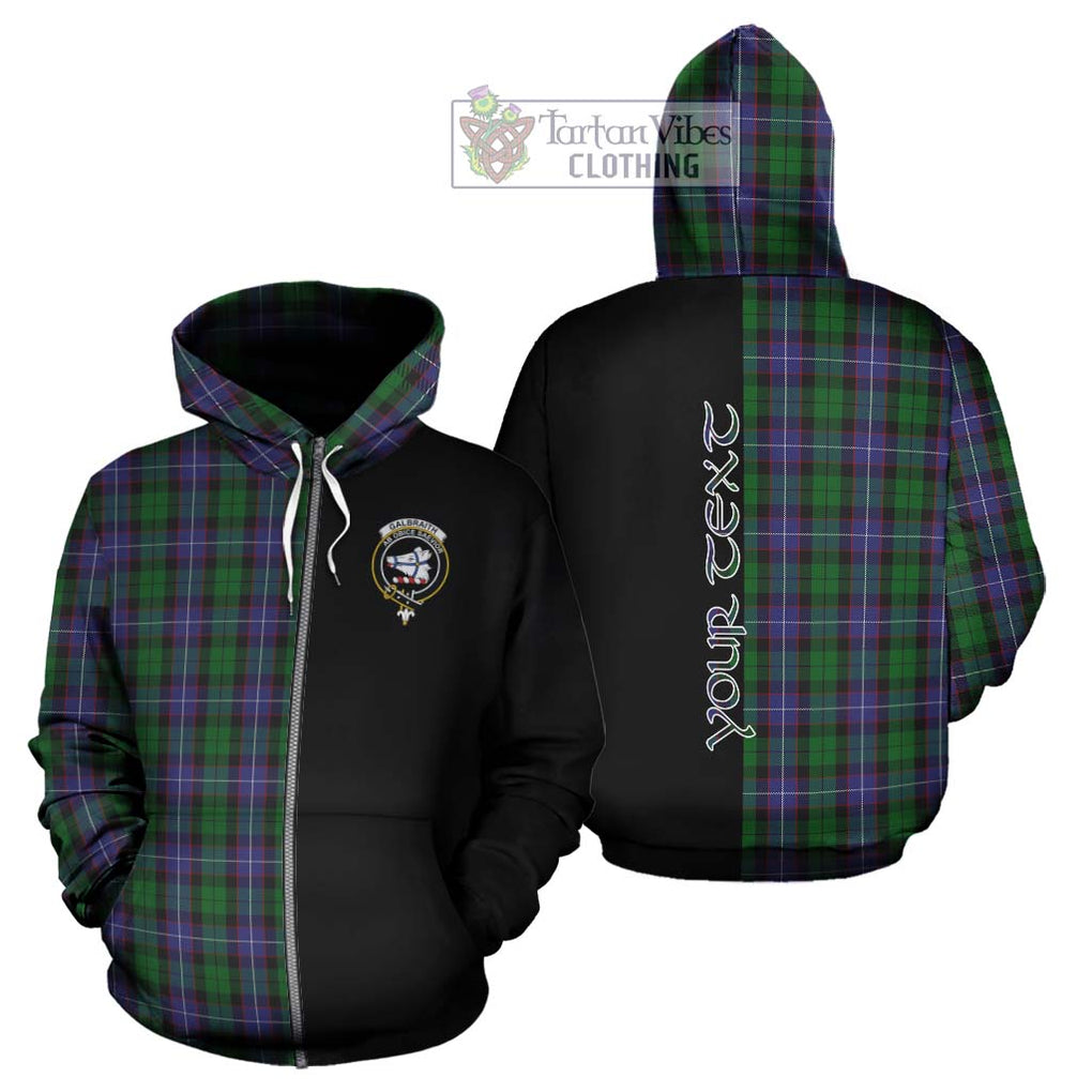 Galbraith Tartan Hoodie with Family Crest and Half Of Me Style - Tartanvibesclothing Shop