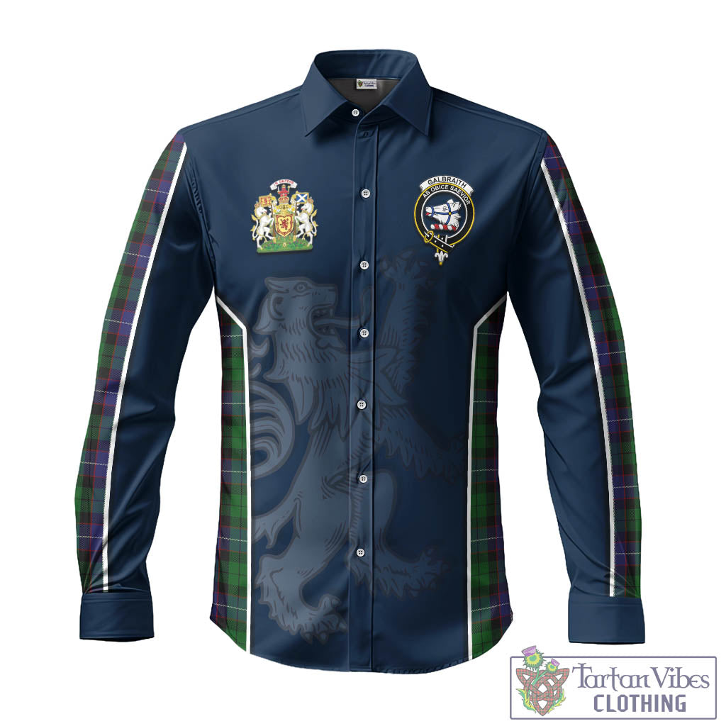 Tartan Vibes Clothing Galbraith Tartan Long Sleeve Button Up Shirt with Family Crest and Lion Rampant Vibes Sport Style