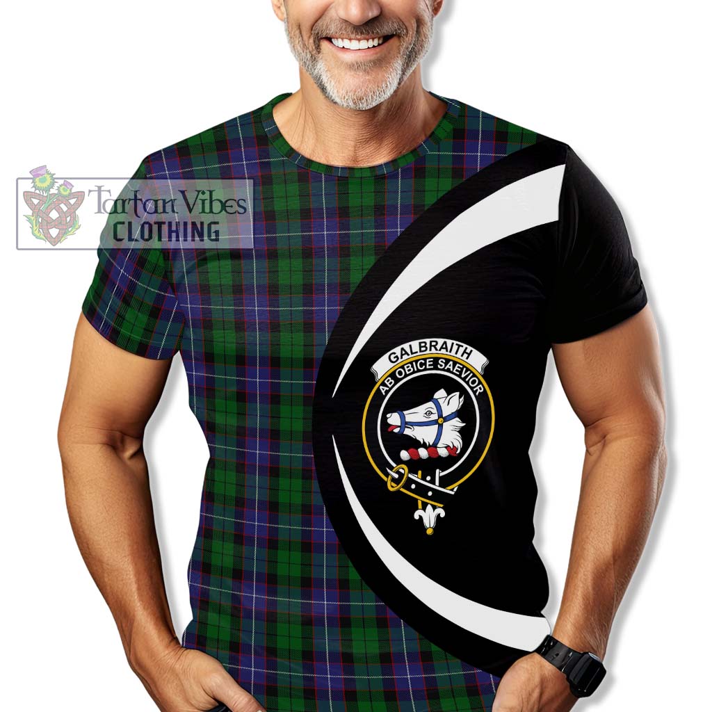 Tartan Vibes Clothing Galbraith Tartan T-Shirt with Family Crest Circle Style