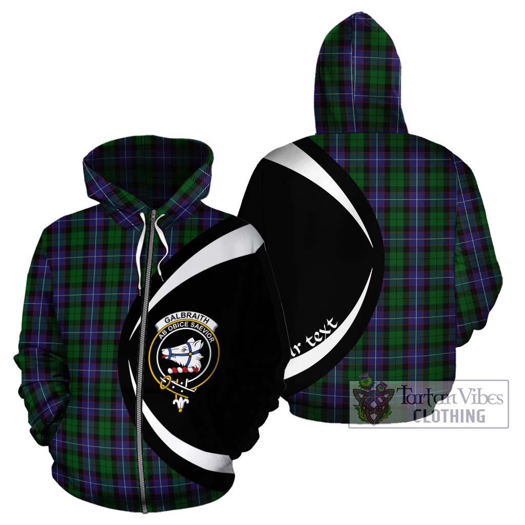 Tartan Vibes Clothing Galbraith Tartan Hoodie with Family Crest Circle Style