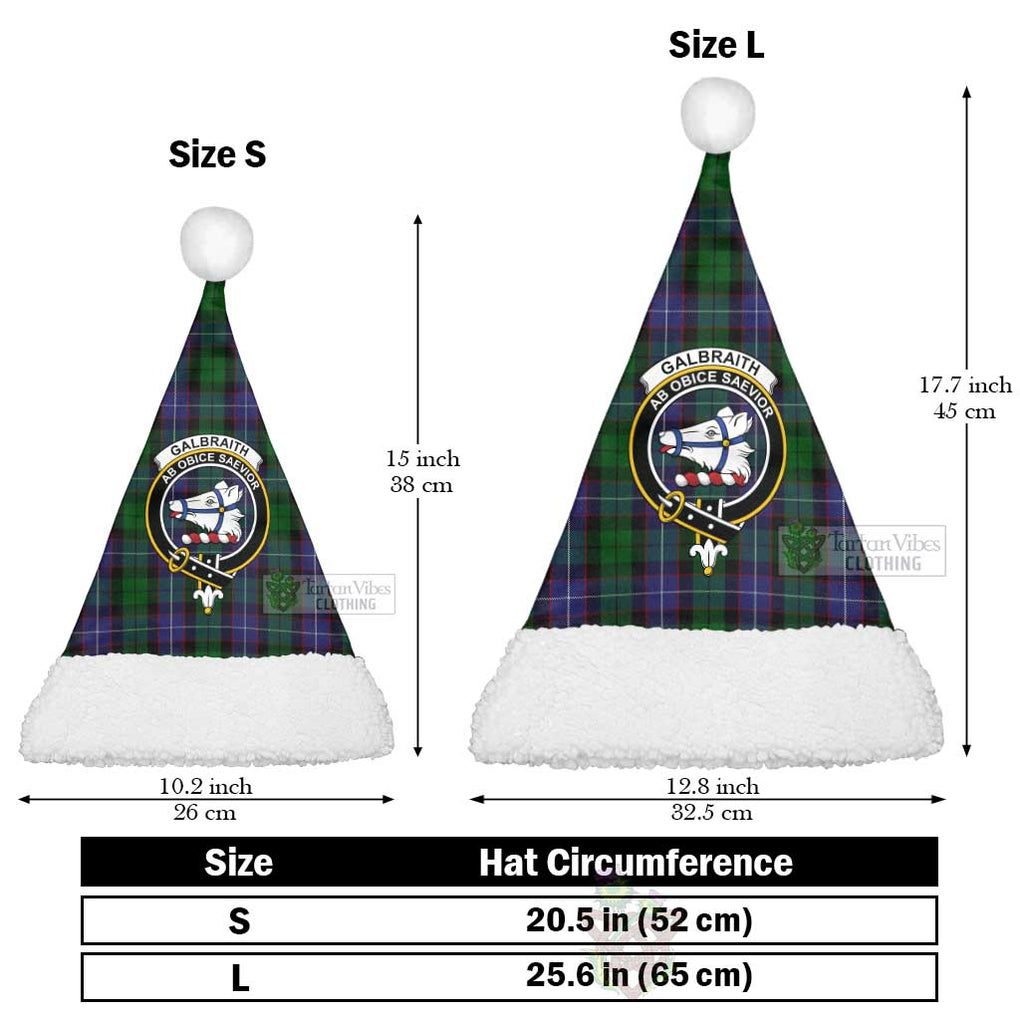 Tartan Vibes Clothing Galbraith Tartan Christmas Santa Hats with Family Crest