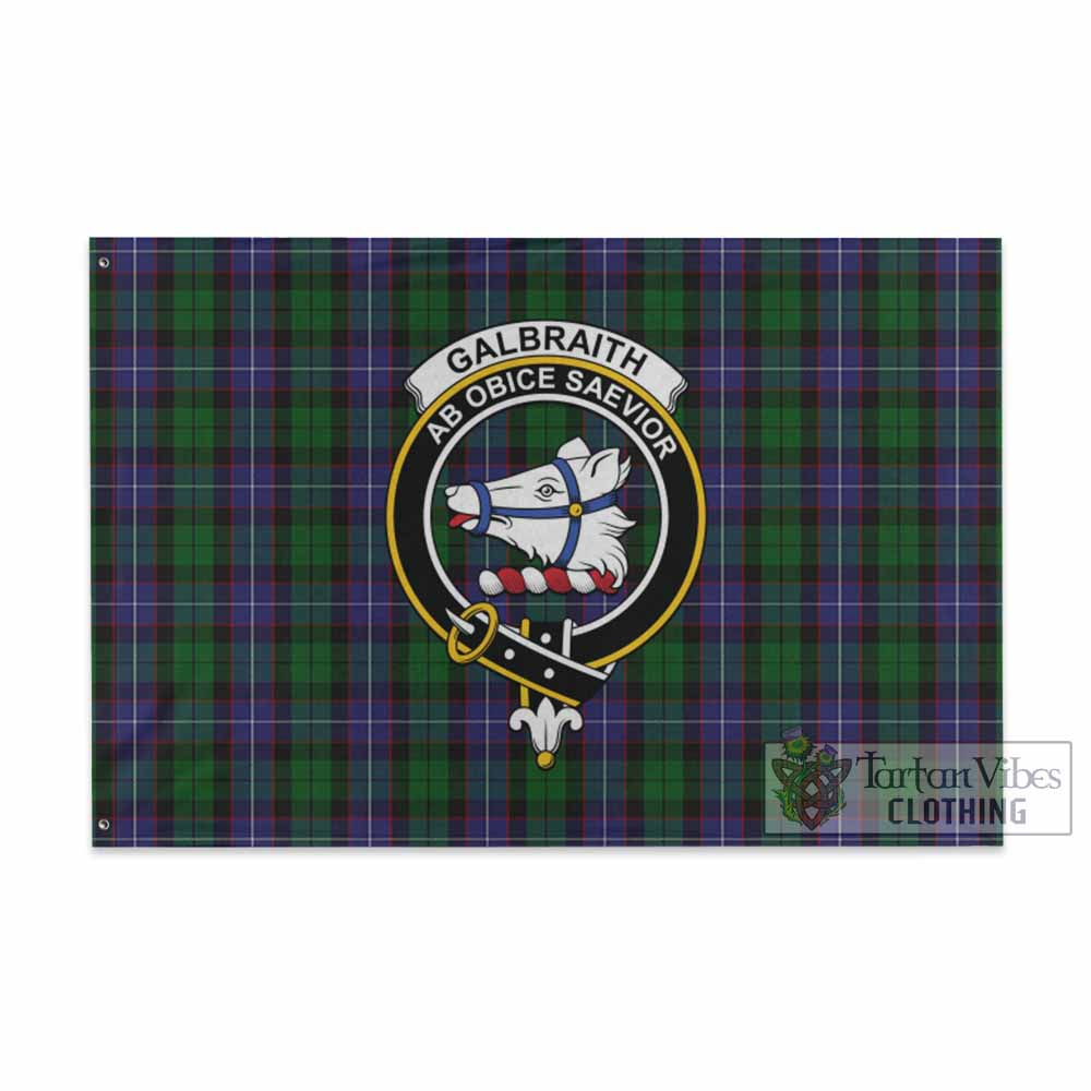 Tartan Vibes Clothing Galbraith Tartan House Flag with Family Crest