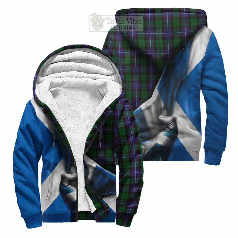 Tartan Vibes Clothing Galbraith Tartan Sherpa Hoodie with Family Crest Scotland Patriotic Style