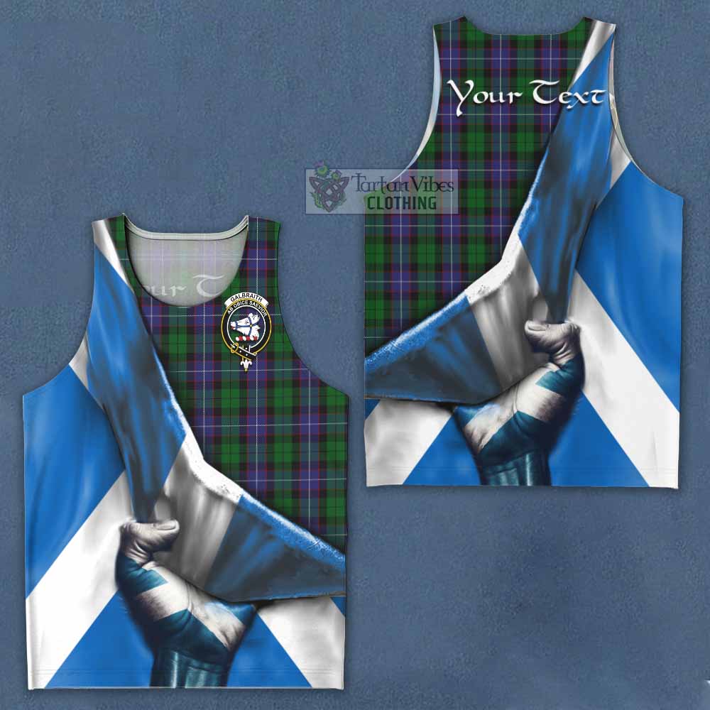 Tartan Vibes Clothing Galbraith Tartan Men's Tank Top with Family Crest Scotland Patriotic Style