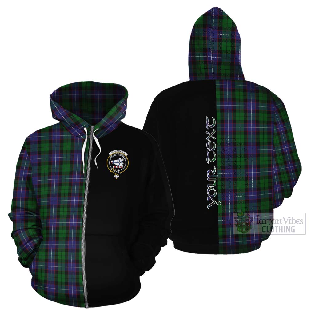 Tartan Vibes Clothing Galbraith Tartan Cotton Hoodie with Family Crest and Half Of Me Style