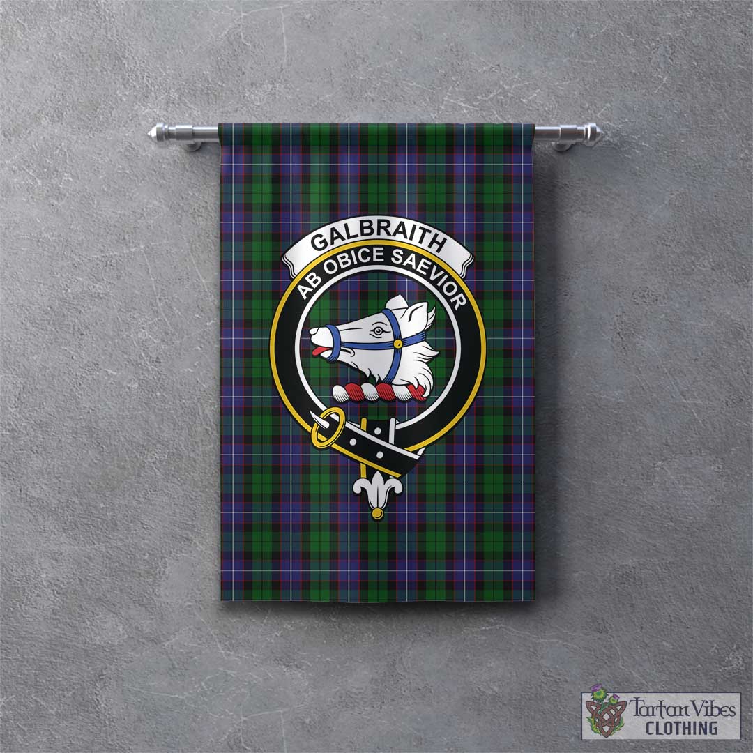 Tartan Vibes Clothing Galbraith Tartan Gonfalon, Tartan Banner with Family Crest