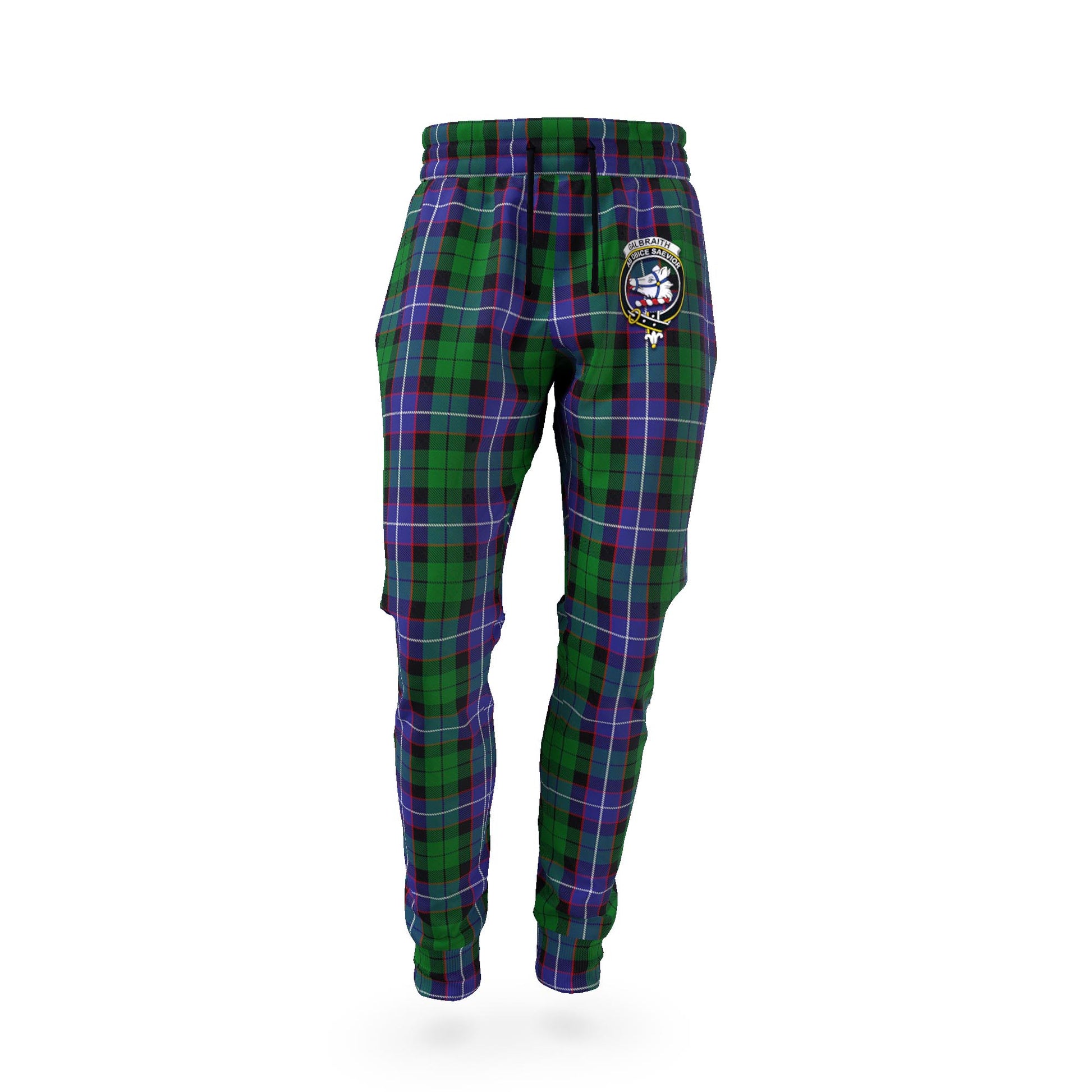 Galbraith Tartan Joggers Pants with Family Crest - Tartan Vibes Clothing