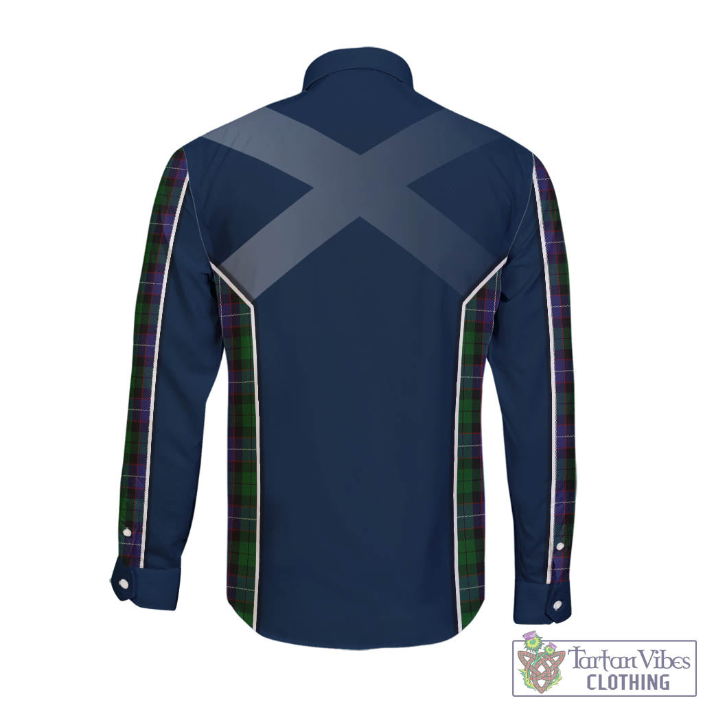 Tartan Vibes Clothing Galbraith Tartan Long Sleeve Button Up Shirt with Family Crest and Lion Rampant Vibes Sport Style