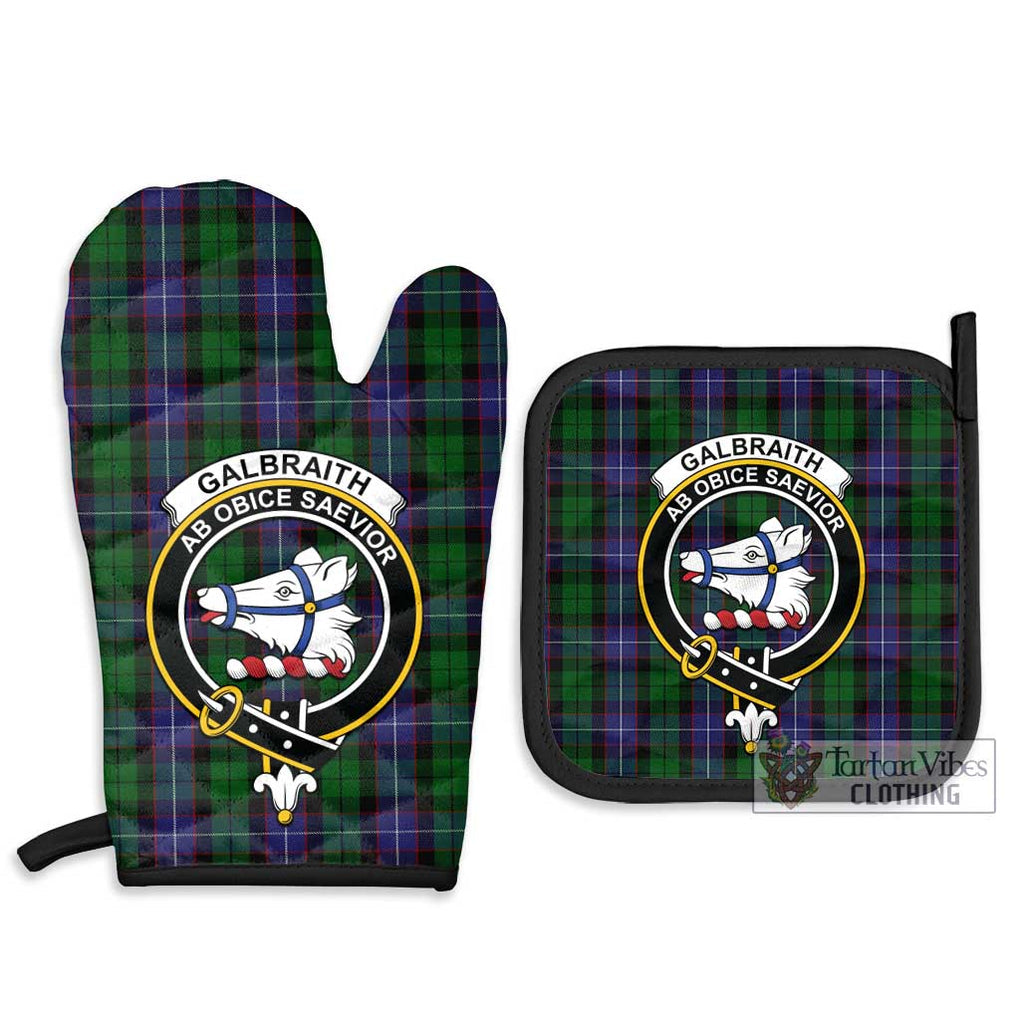 Galbraith Tartan Combo Oven Mitt & Pot-Holder with Family Crest Combo 1 Oven Mitt & 2 Pot-Holder Black - Tartan Vibes Clothing