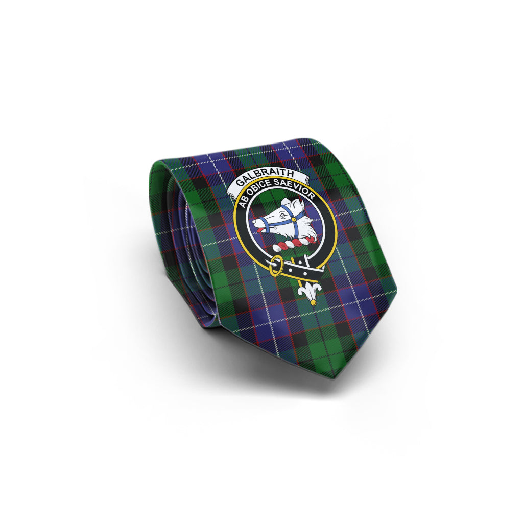 Galbraith Tartan Classic Necktie with Family Crest - Tartan Vibes Clothing