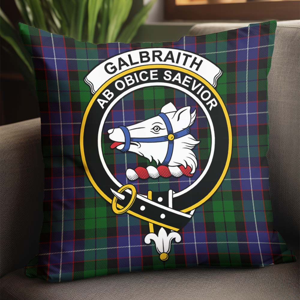 Galbraith Tartan Pillow Cover with Family Crest - Tartanvibesclothing