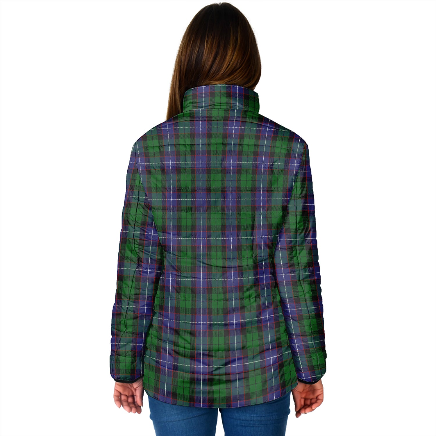 Galbraith Tartan Padded Jacket with Family Crest - Tartan Vibes Clothing