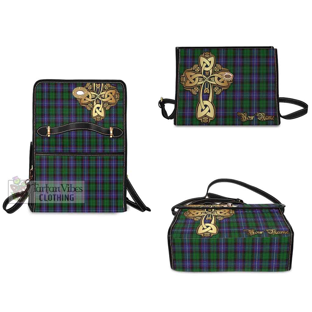 Tartan Vibes Clothing Galbraith Tartan Waterproof Canvas Bag Golden Thistle Celtic Cross Style