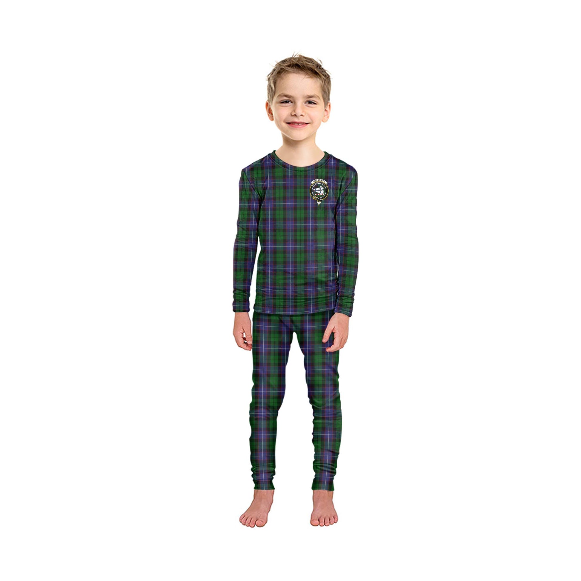 Galbraith Tartan Pajamas Family Set with Family Crest - Tartan Vibes Clothing