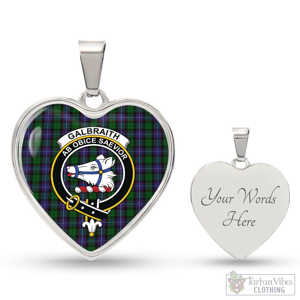 Tartan Vibes Clothing Galbraith Tartan Heart Necklace with Family Crest