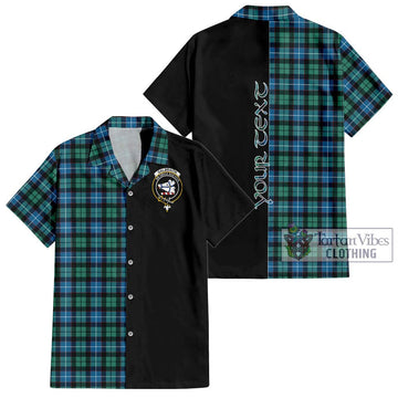 Galbraith Ancient Tartan Short Sleeve Button Shirt with Family Crest and Half Of Me Style