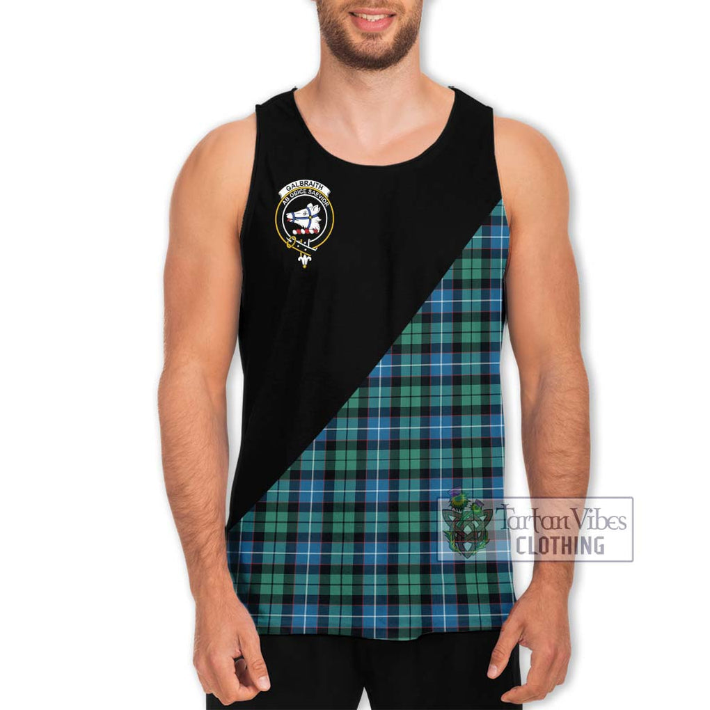 Galbraith Ancient Tartan Men's Tank Top with Family Crest and Military Logo Style Men - Tartanvibesclothing Shop