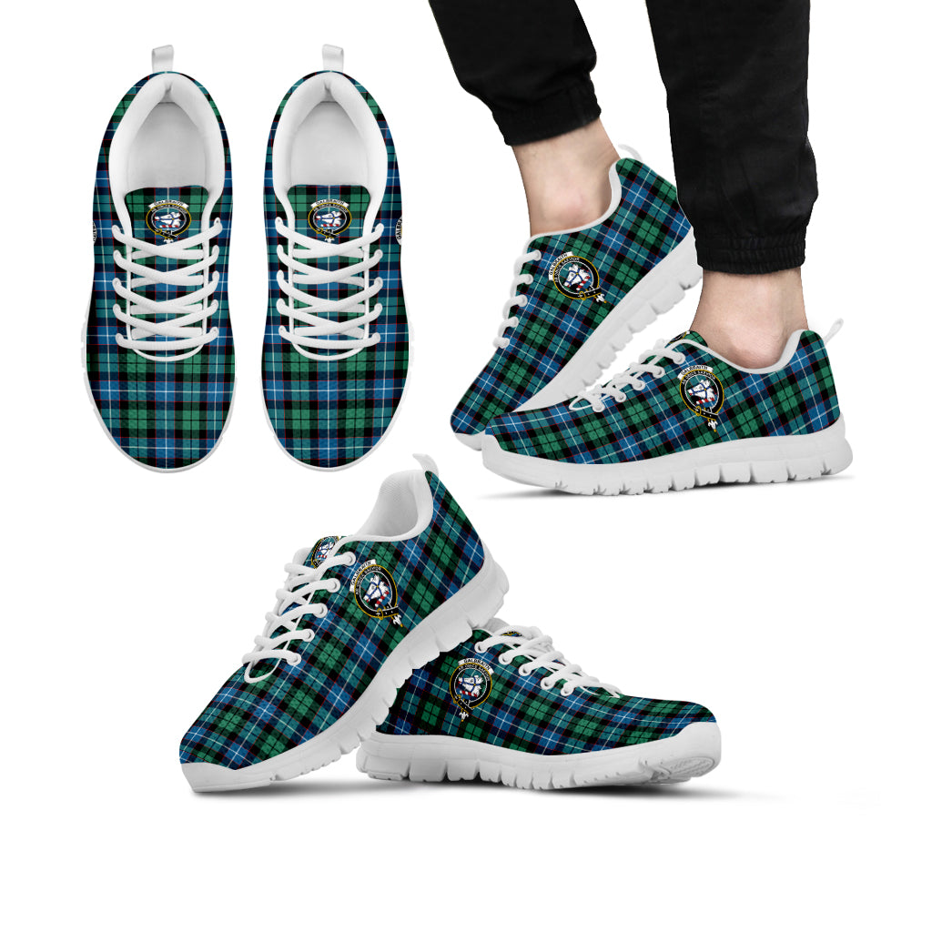 Galbraith Ancient Tartan Sneakers with Family Crest Kid's Sneakers - Tartan Vibes Clothing