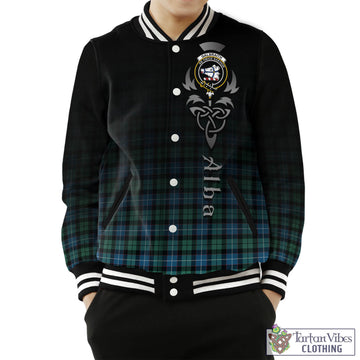 Galbraith Ancient Tartan Baseball Jacket Featuring Alba Gu Brath Family Crest Celtic Inspired