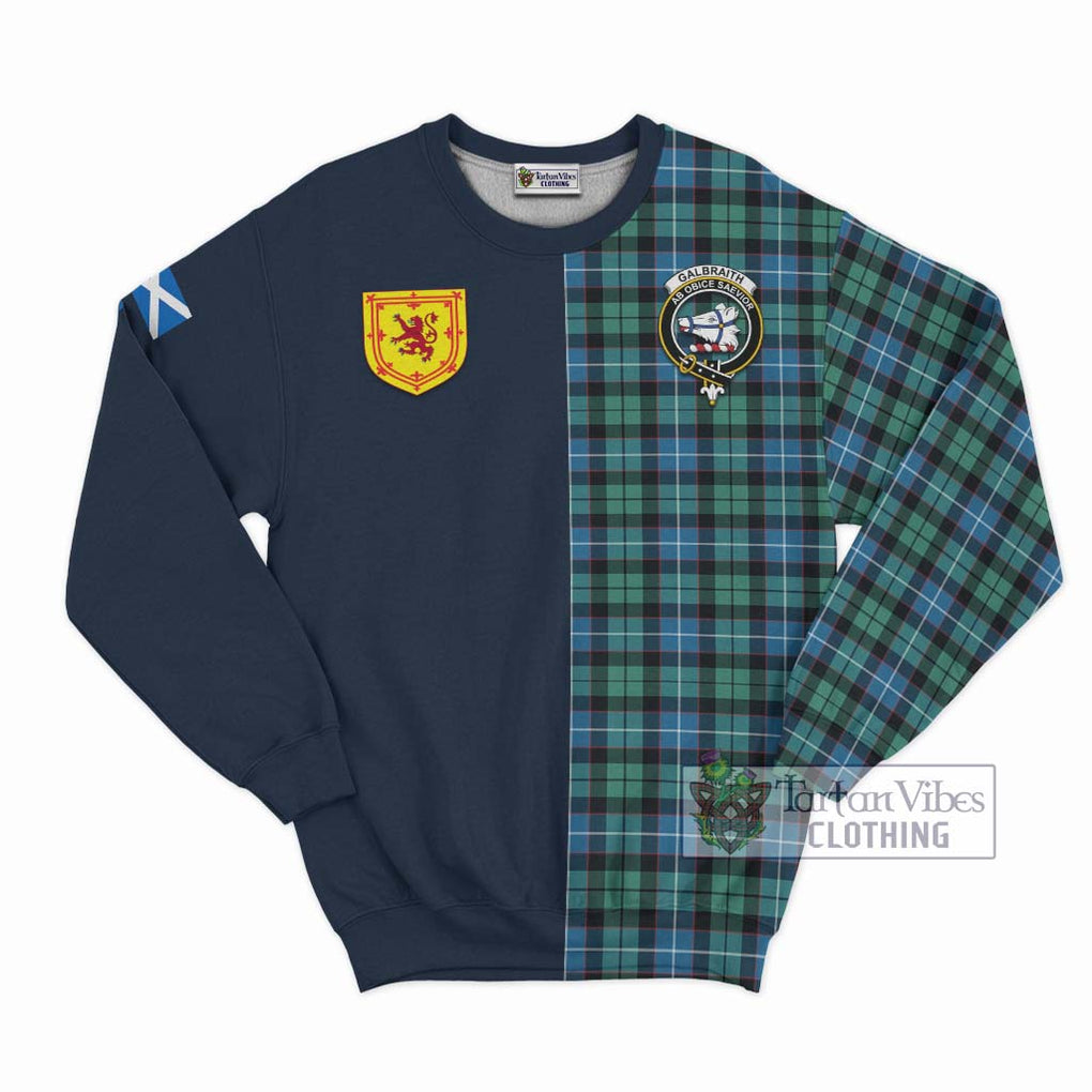 Tartan Vibes Clothing Galbraith Ancient Tartan Sweatshirt with Scottish Lion Royal Arm Half Style