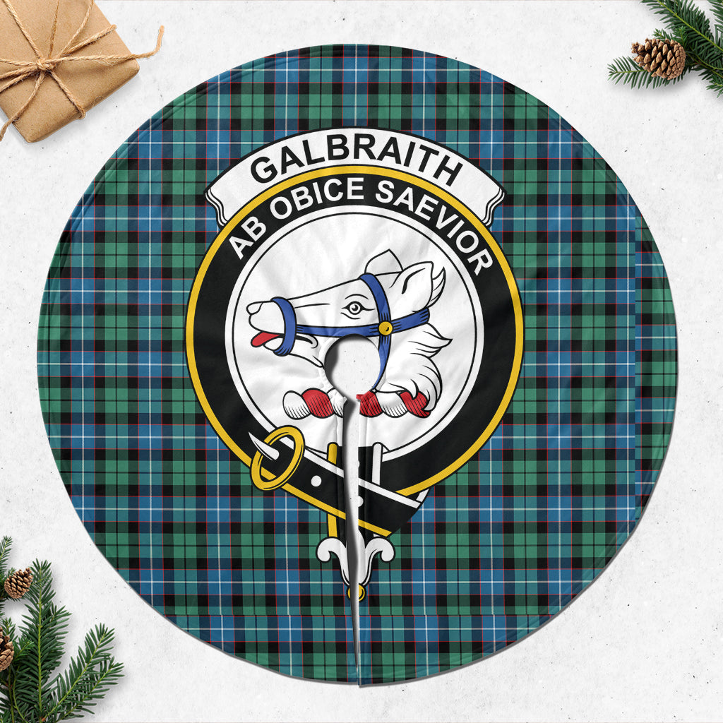 Galbraith Ancient Tartan Christmas Tree Skirt with Family Crest - Tartanvibesclothing