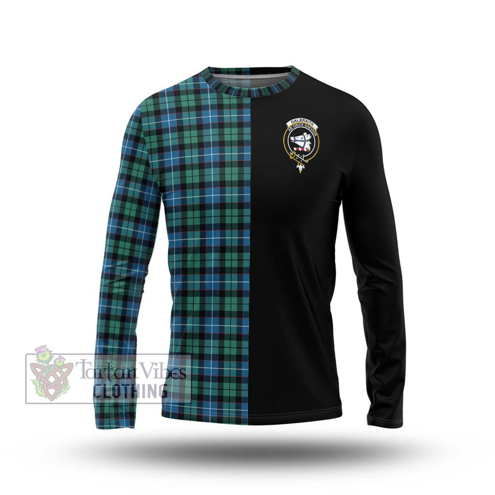 Galbraith Ancient Tartan Long Sleeve T-Shirt with Family Crest and Half Of Me Style Unisex - Tartanvibesclothing Shop